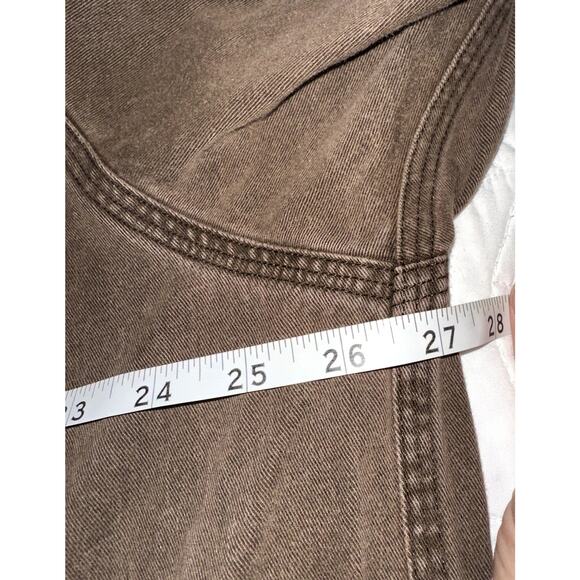 Vtg Carhartt Shirt Mens XL Choclate Brown Flap Pockets Heavy Canvas 90's Y2k - Picture 6 of 8